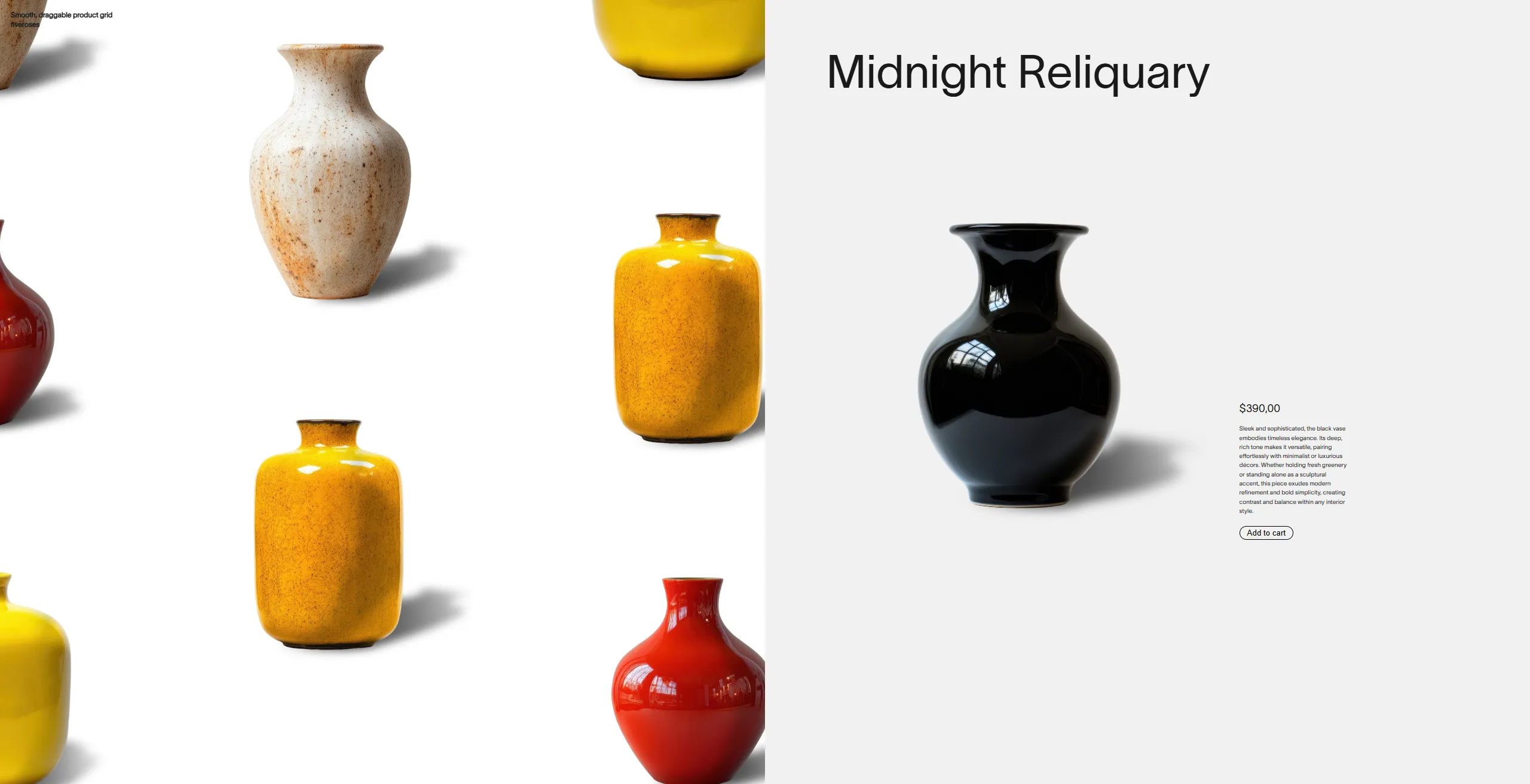 Draggable product display